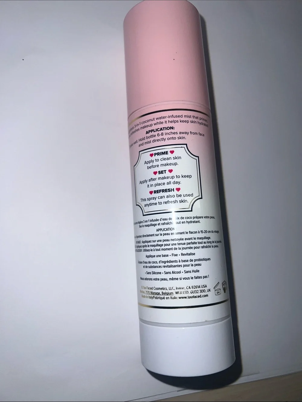 Too Faced Hangover 3-in-1 Replenishing Primer & Setting Spray - Unused